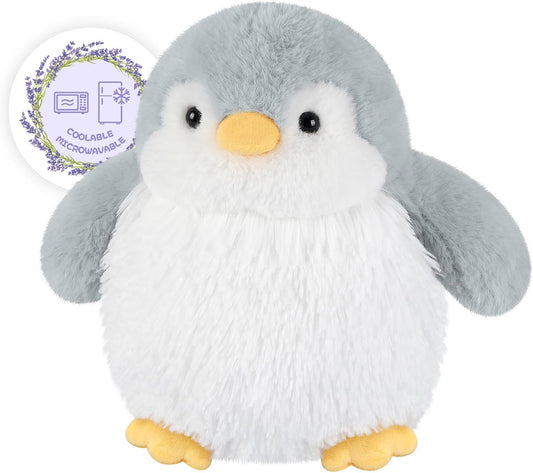 Peluche Pingouin Chauffante et Réfrigérante – Soulagement Stress, Douleurs et Crampes, Parfum Lavande, Cadeau Enfants & Adultes