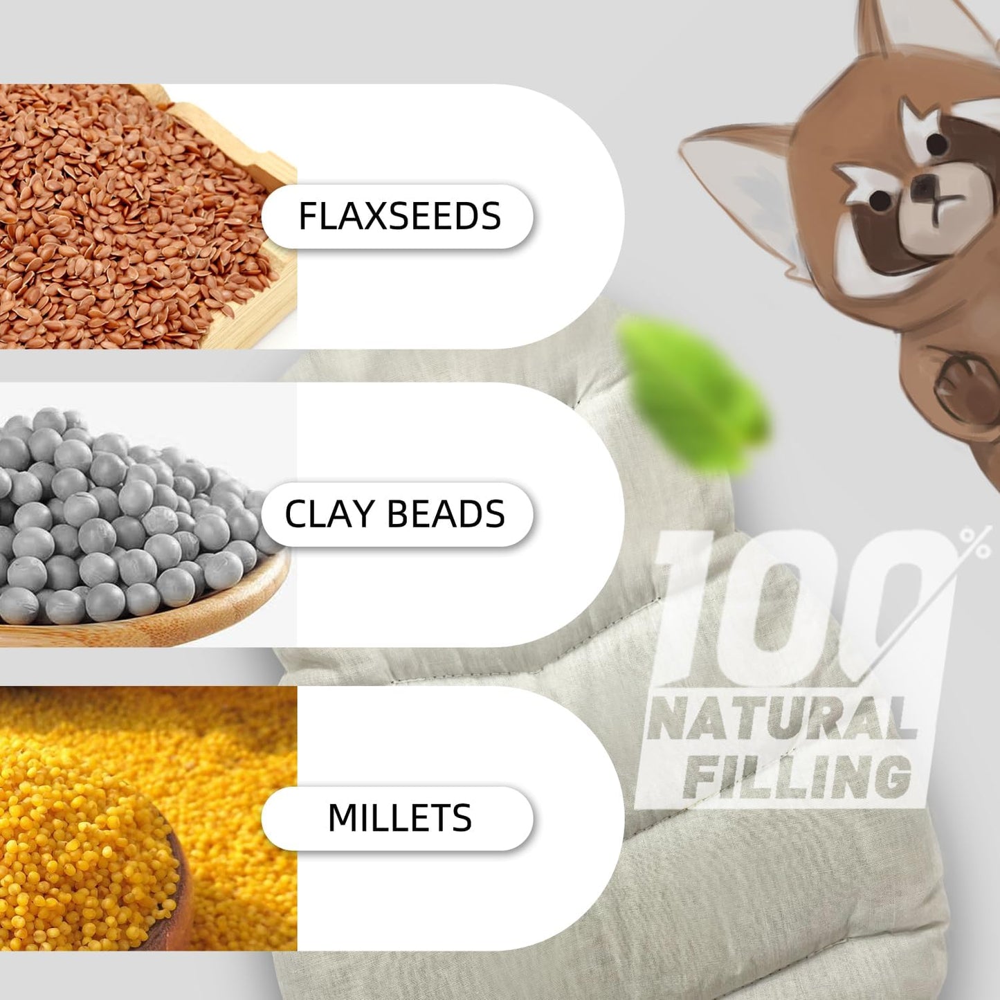 Coussin chauffant loutre ou panda roux - soulagement des crampes, muscles et articulations - sans parfum, dès 3 ans