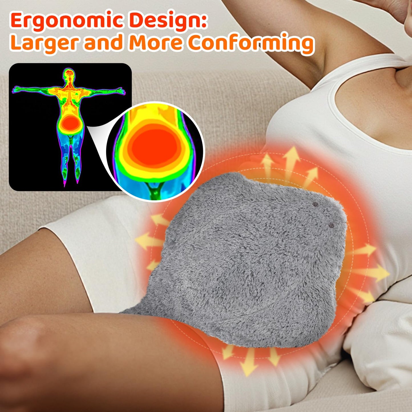 Coussin chauffant pour soulagement des crampes & chaleur apaisante