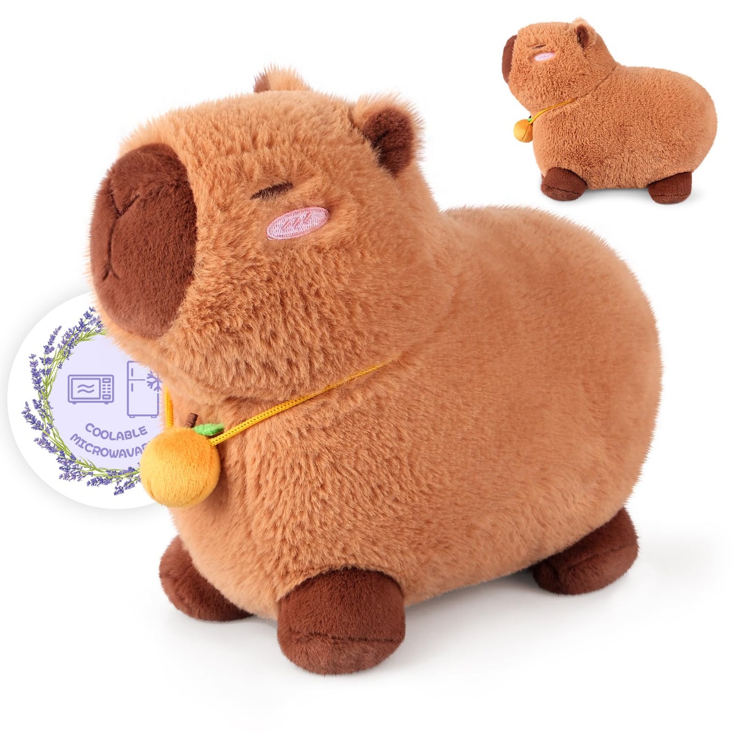 Peluche Capybara Chauffante et Réfrigérante – Soulagement Stress & Détente, Parfum Lavande, Cadeau pour Enfants et Adultes