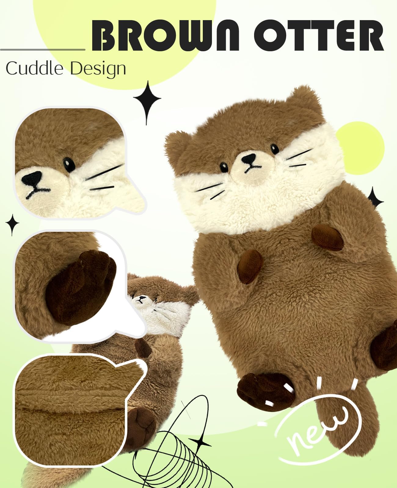 Coussin chauffant loutre ou panda roux - soulagement des crampes, muscles et articulations - sans parfum, dès 3 ans