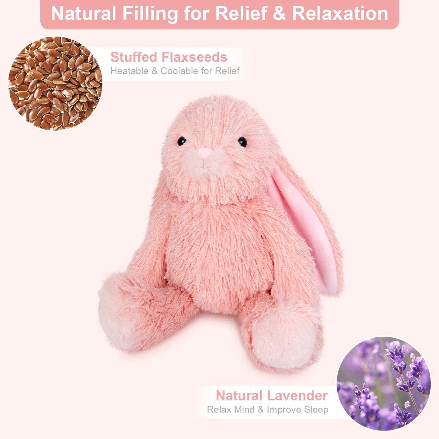 Lapinou – Peluche chauffante et réfrigérante - soulagement crampes, stress et anxiété, parfum lavande