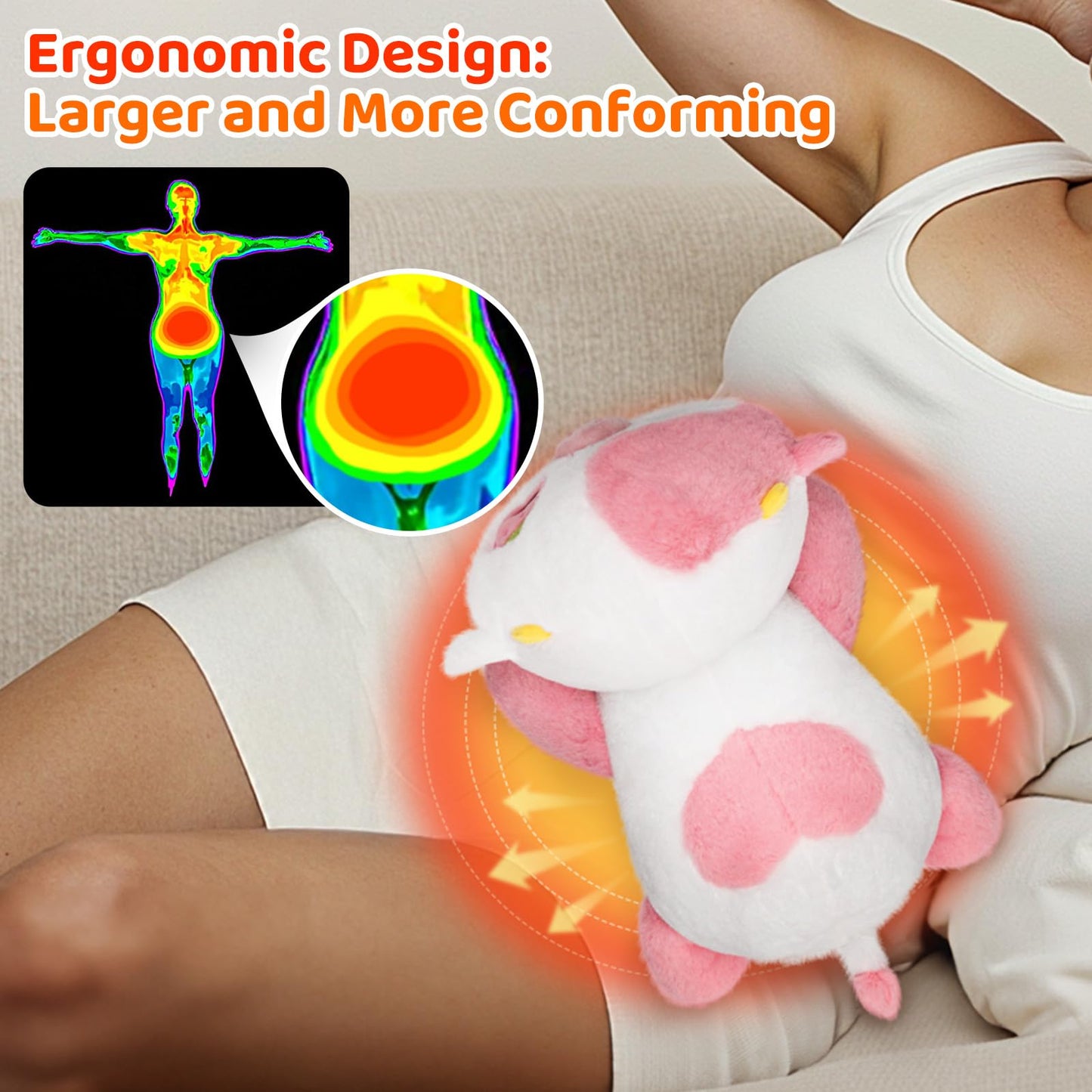 Coussin chauffant pour soulagement des crampes & chaleur apaisante