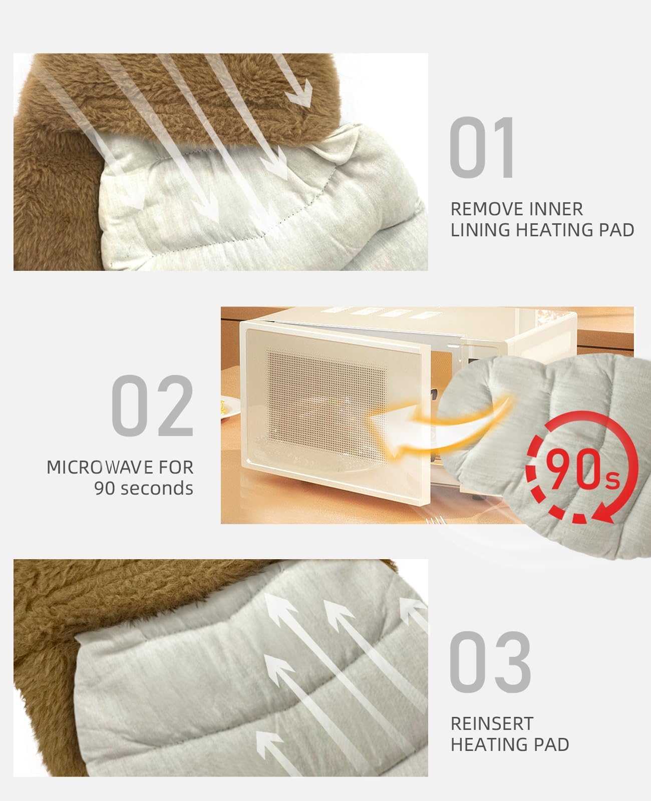 Coussin chauffant loutre ou panda roux - soulagement des crampes, muscles et articulations - sans parfum, dès 3 ans