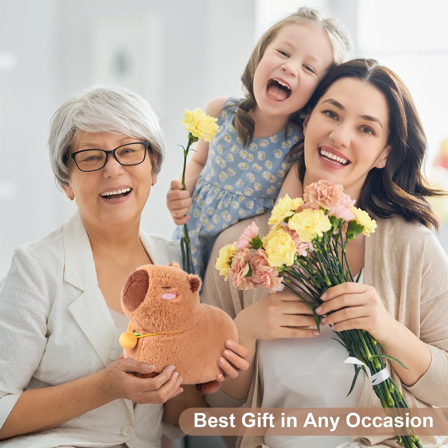 Peluche Capybara Chauffante et Réfrigérante – Soulagement Stress & Détente, Parfum Lavande, Cadeau pour Enfants et Adultes