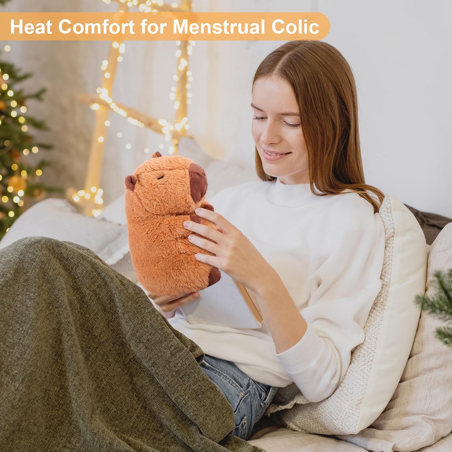 Peluche Capybara Chauffante et Réfrigérante – Soulagement Stress & Détente, Parfum Lavande, Cadeau pour Enfants et Adultes