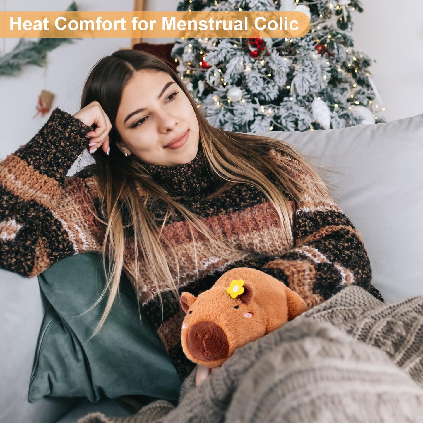 Peluche Capybara Chauffante et Réfrigérante – Soulagement Stress & Détente, Parfum Lavande, Cadeau pour Enfants et Adultes